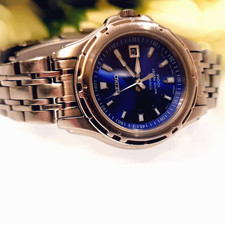 Seiko Titanium Saphir Sapphire Blue Dial Quartz Uhr 7N82-0570 Vintage 