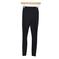 Alo Yoga Women’s High Waisted Ripped Black Warrior Leggings Size XS