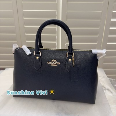 NWT COACH Georgia Satchel In Refined pebble leather CR156 Gold