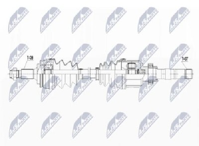 Original NTY drive shaft NPW-CT-073 for Citroën
