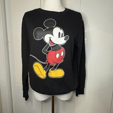 Disney Women's Mickey Mouse Sweatshirt Pullover Medium Black