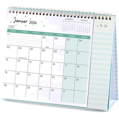 Tischkalender 2026, Monatskalender, To-Do, Memo, Office, Schule, groß