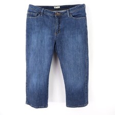 Lee Capri Jeans Lower on the Waist Women 16 Size Blue Cotton Blend Denim Stretch