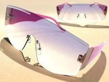 Oversize Futuristic Modern Retro Shield Party Raver Beach SUNGLASSES Large Frame