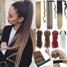 Real Thick As Human Hair Piece Clip In Ponytail Hair Extension Pony Tail Curly H