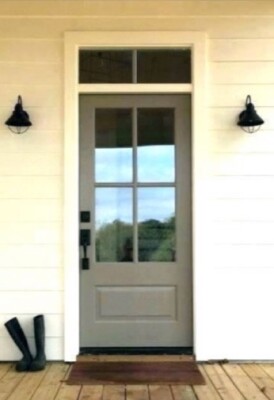 4 Lite Cottage Style Fiberglass Entry Door With Transom Ebay