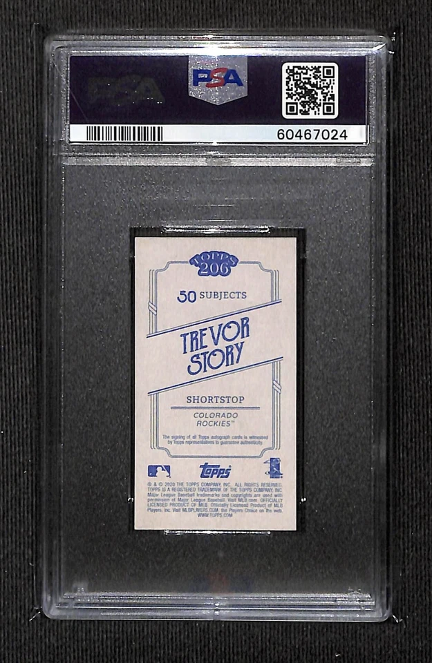 2020 TOPPS 206 ON CARD AUTOGRAPHS TREVOR STORY SSP PSA 9 AUTO 10 POP 2 - Image 2 of 2