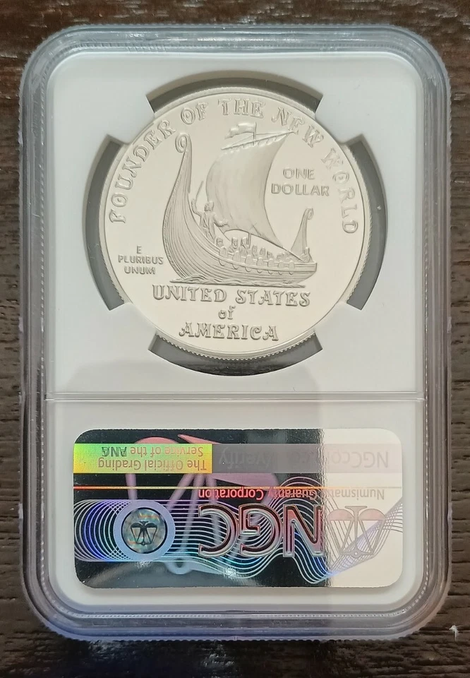 2000-P PF70 UC Leif Ericson Commemorative Silver Dollar NGC. LOW SHIPPING!! - Image 2 of 2