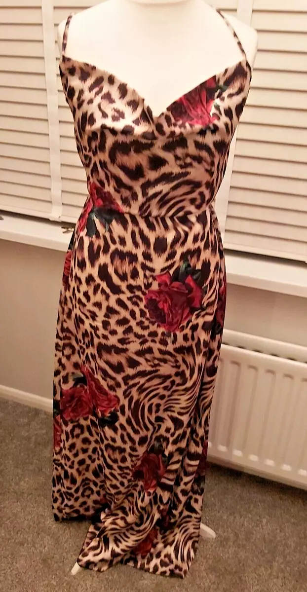 Leopard cowl 2025 neck dress