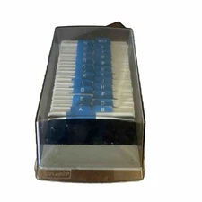 Vintage Rolodex VIP-24C Covered Card File Index Tabs & Blank Cards A-Z USA made