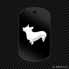 Corgi Keychain GI dog tag engraved many colors dog canine pet