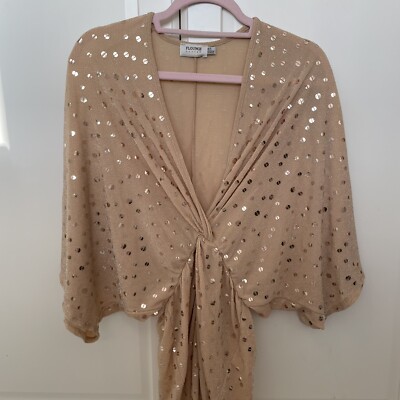 honey gold bridesmaid dress Long Sequin Kimono | Midnight Gold