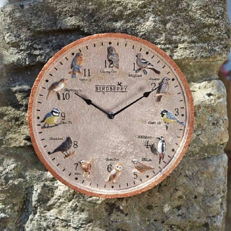 Birdberry Weather Resistant Wall Clock 30cm - UK Garden Decor Outdoor Indoor