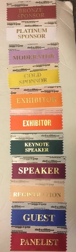 Stack-A-Ribbon Stick-On's for Name Badges~Conventions/Meetings/Events~PCNAMETAG