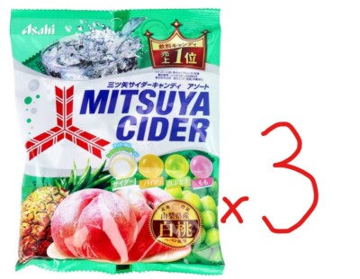 Asahi Mitsuya Cider assorted candy 4 flavors x 3 bags F/S Japan
