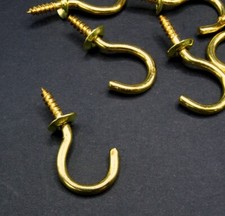 Kirsch Cup Hooks 1 in Brass Plated 1024.063 Screw In Made in USA