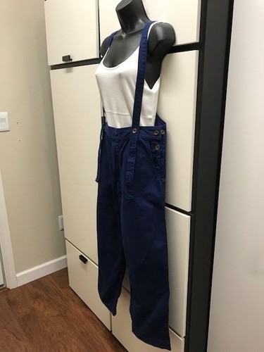 Veritecoeur Worker Pants Japan 2 Blue Chino Cotton Overalls Trousers Salopette  - Picture 11 of 24