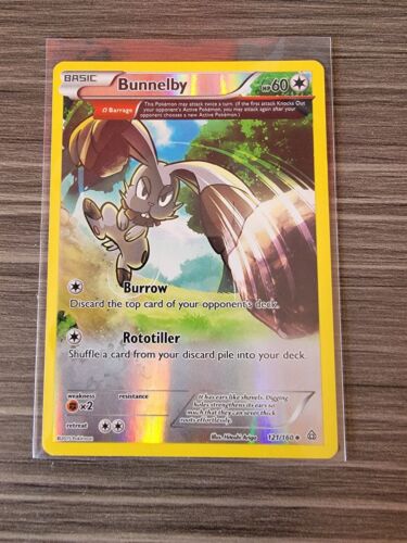 Bunnelby #121/160 XY Primal Clash Pokemon Reverse Holo Uncommon Card -LP/NM - Picture 1 of 2