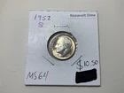 1952-S United States Roosevelt Dime 10c