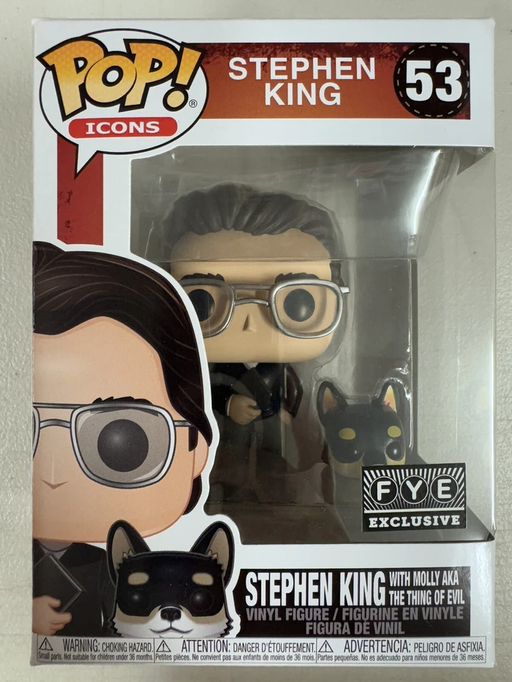 Stephen King with Molly 53 ~ Funko Pop Vinyl ~ FYE EXCLUSIVE + FREE PROTECTOR - Image 2 of 4