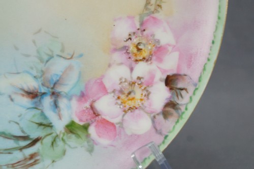 Haviland Limoges Hand Painted Signed Pink Wild Rose 8 3/4 Inch Plate 1893-1930 - Picture 2 of 9