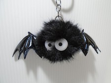 BLACK FLUFFY BAT 2" X 5" KEY CHAIN UNBRANDED KC54