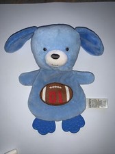 Carters Blue Dog Puppy With Football 2015 Lovey Plush Crinkle Toy Soft Preowned