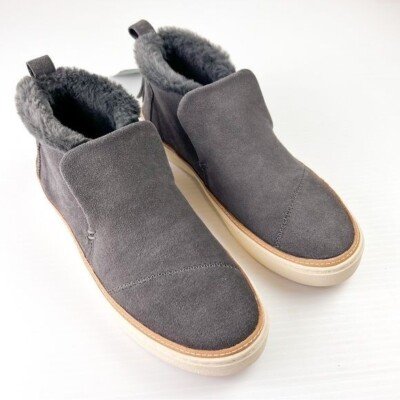 TOMS Sneaker Women Paxton Slip-On Grey Faux Fur Water
