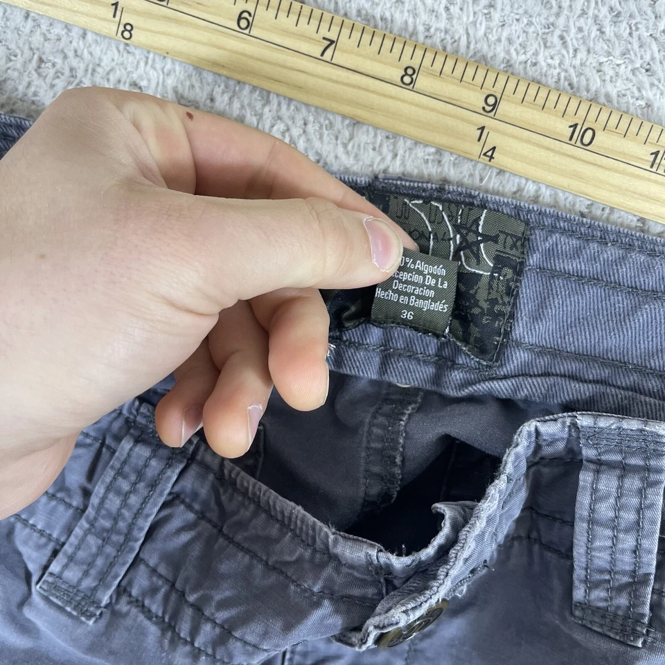 Hurley Cargo Shorts Mens 36 Gray Y2K Skate Surf Rave Baggy Military 90's Grunge - Image 4 of 4