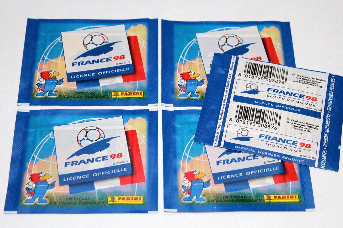 FRANCE98 FIFA WORLD CUP 記念グッズ Panini FIFA World Cup WM FRANCE 98 1998 – 5 x Tüte packet