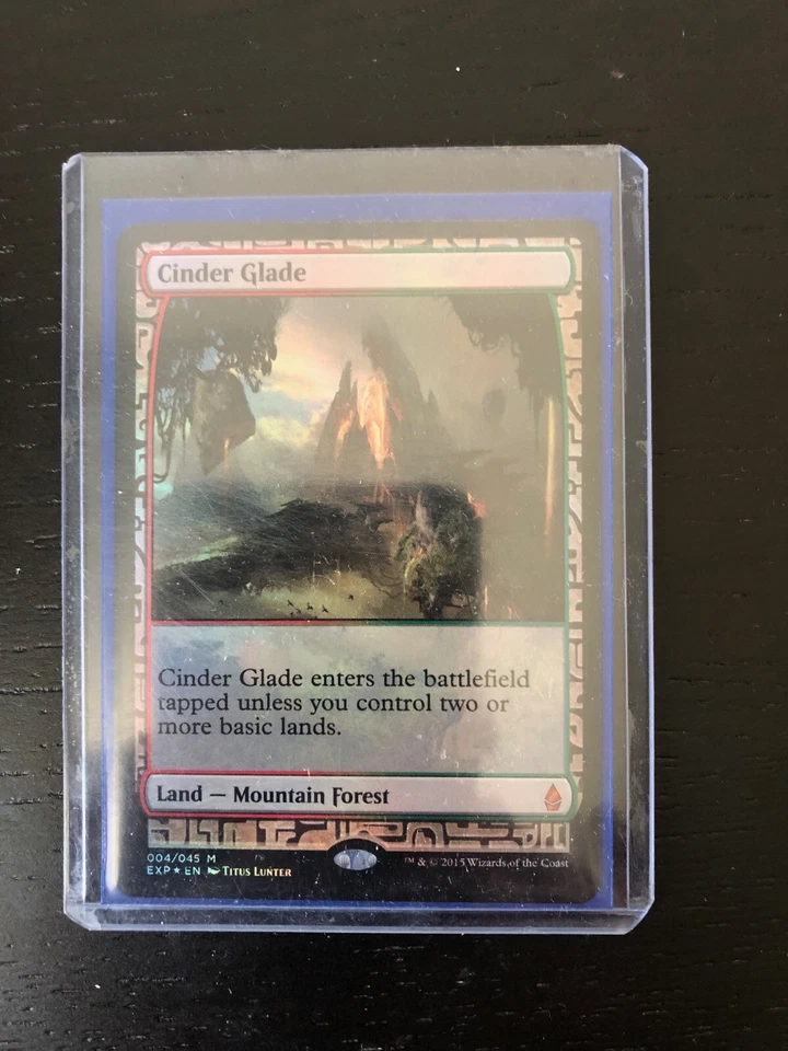 Magic the Gathering Foil Cinder Glade Zendikar Expeditions BFZ Battle Land - Image 2 of 3