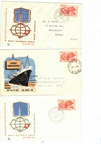 Australia 1963 5d EXPO FDCs,cds  NEUTRAL BAY NSW  etc    (5 Covers)
