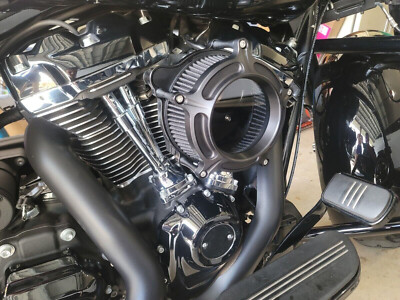Matte Black Air Cleaner Intake Filter System Kit For Harley M8 Road King Softail
