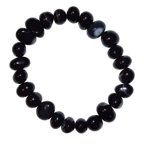 Achat Schwarz (Coloriert) Armband SchöNes Trommelstein Edelsteinarmband-image