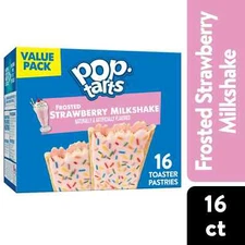 Pop Tarts Frosted Strawberry Milkshake Instant Breakfast Toaster  27 oz 16 count