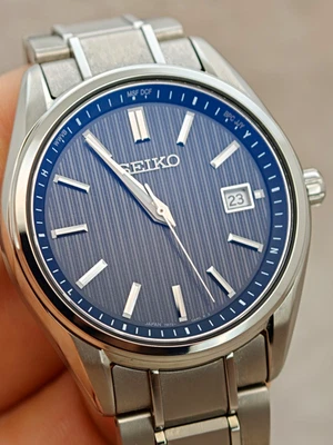 Reloj para hombre JDM Seiko SBTM341 onda de radio solar esfera negra titanio 7B72-0AG0 - Imagen 1 de 4
