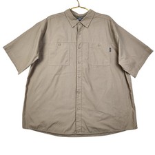Eddie Bauer Mens XXL Tan Khaki Outdoor Performance Short Sleeve Button Shirt