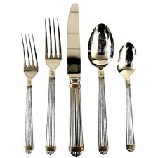 Christian Dior 'Gaudron' Japan Stainless/Gold 5-Piece Flatware Place Setting