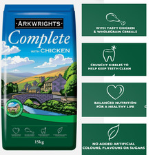 Arkwrights Chicken Dry Dog Food Adult Complete Working Dogs 15kg 1.39 per kilo