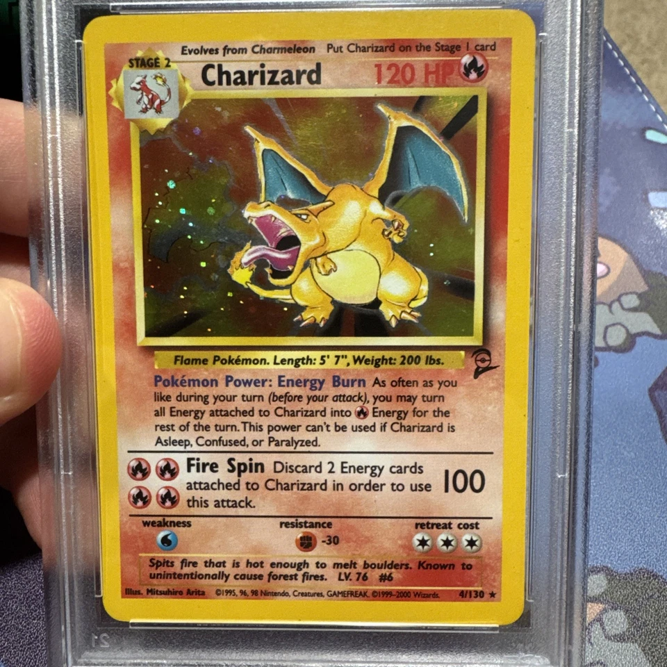 PSA 6 Pokemon Charizard 4/130 WotC Base Set 2 Holo Rare - Image 3 of 4