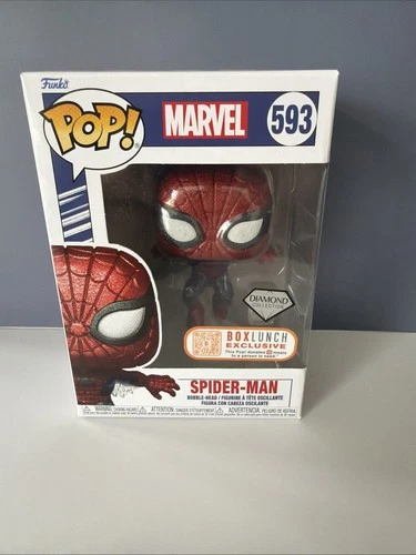 Funko POP! Marvel Spider-Man #593 Vinyl Figure Diamond Box Lunch Exclusive🔥