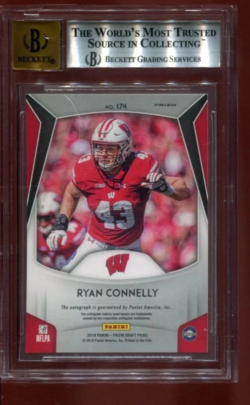 2019 Panini Prizm Draft Orange Prizm Auto #174 Ryan Connelly RC BGS 9 - 10 Auto - Image 2 of 2