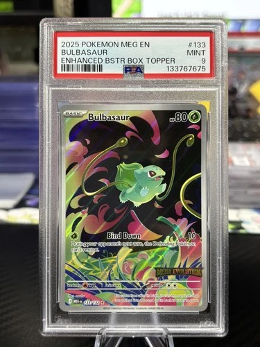 Bulbasaur - [Mega Evolution Stamped] - Box Topper - 133/132 - PSA 9