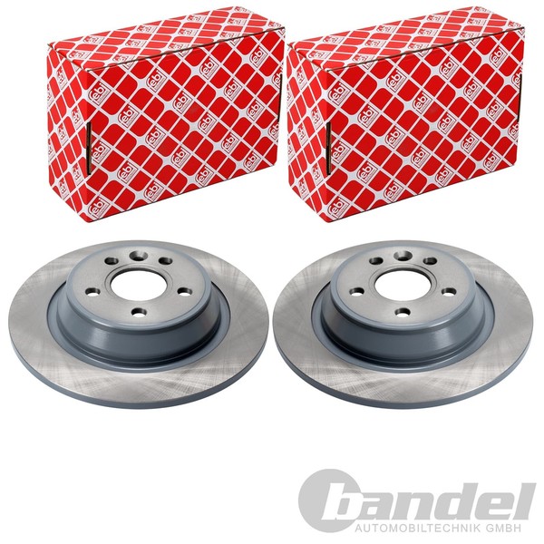 2X Febi Bremsscheiben Ø302Mm Hinten Passend FÜR Ford Focus Galaxy Kuga Mondeo-image