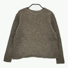 JURGEN LEHL J0173KB042 M Japanese paper wool blend Sweater knit khaki 5-0325M♪