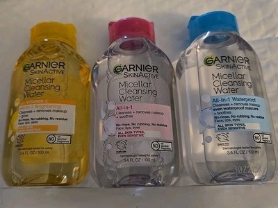 3 Garnier SkinActive Micellar Cleansing Water 3.4 Oz Travel Mini  (J12)