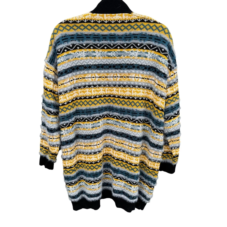 Cárdigan suéter tejido difuso frente abierto a rayas Love Culture acogedor tejido para mujer S/M Foto 4 de 4