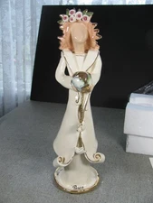 Blue Sky Clayworks Goldminc Seasons of Angels Peace-Earth Candle Holder /NEW