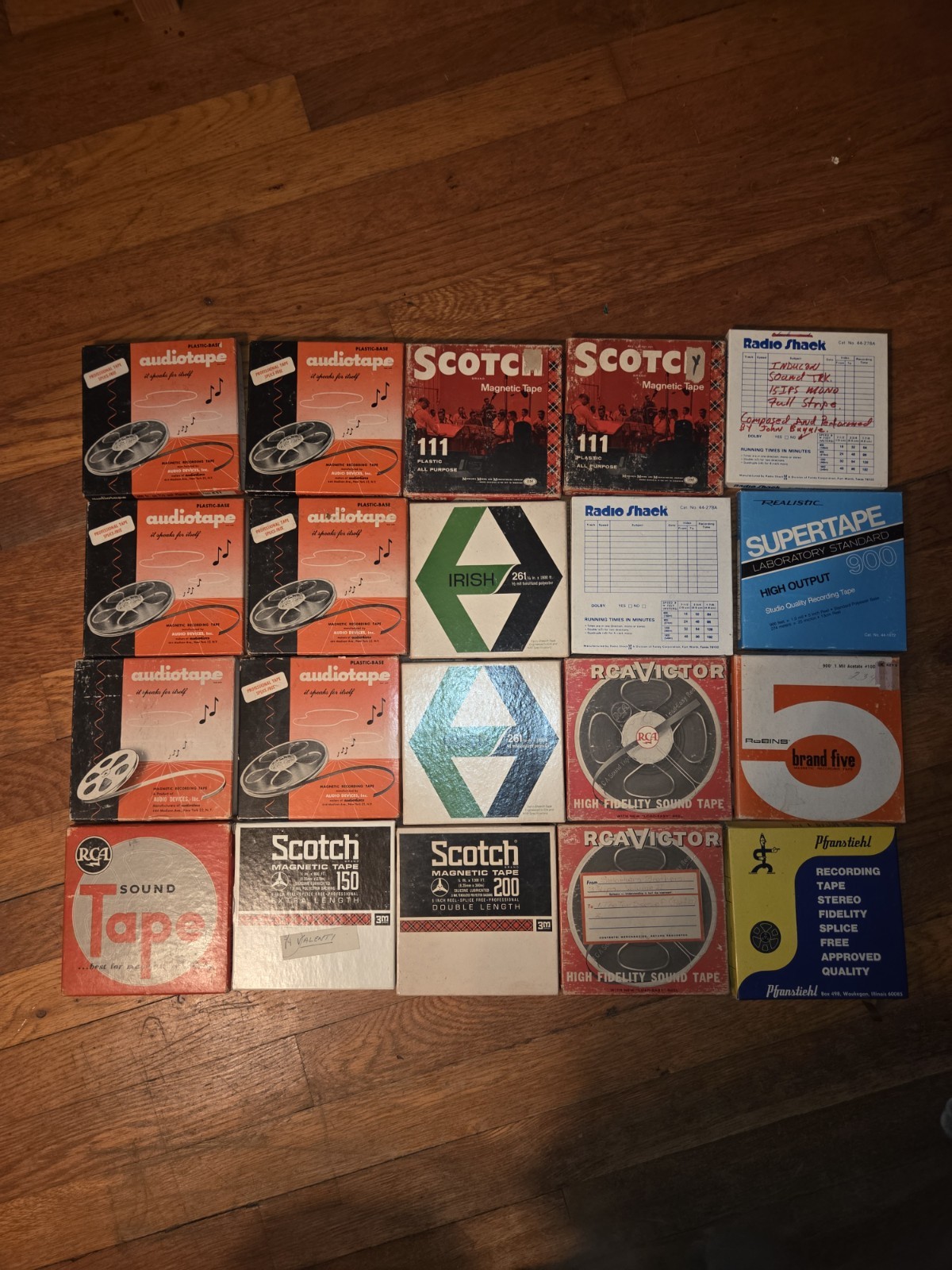 Lot of 20 Used Pre-recorded Magnetic Tape - 5” Reel To Reel Tapes untested