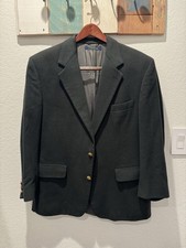 Brooks Brothers Men's Wool Cashmere Made In USA Coat With Gold Buttons
